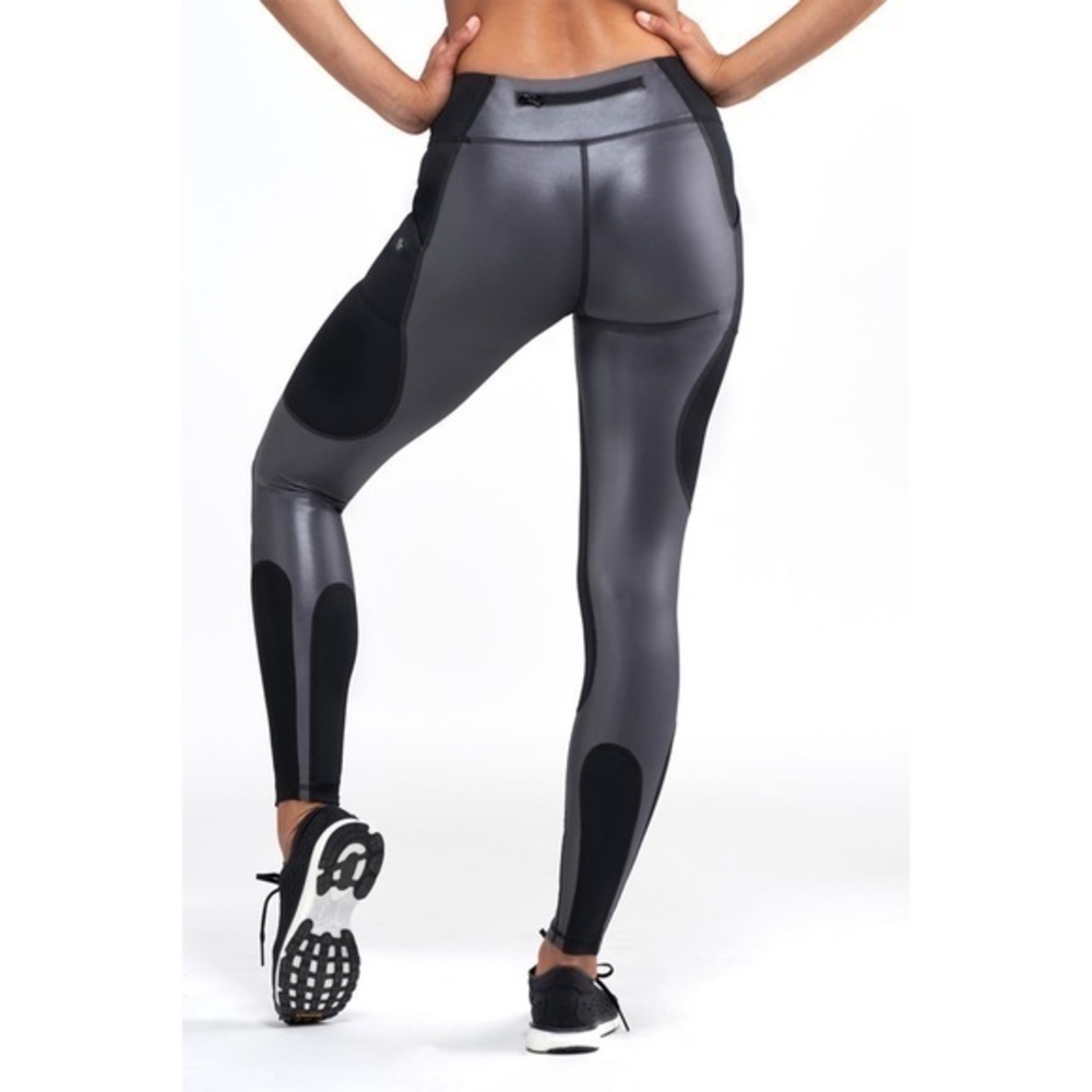 Acabada Astor Pants Leggings in Gunmetal/Black Small - Picture 2 of 4